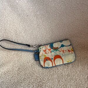 Coach multi color opt art wristlet!